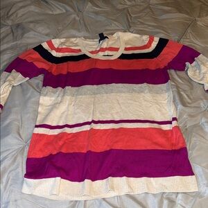 GAP Women's Vibrant Striped Crew Neck Sweater
